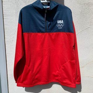 SALE! Women's USOC Team USA London Red and Blue 1/4 Zip Pullover Size XL